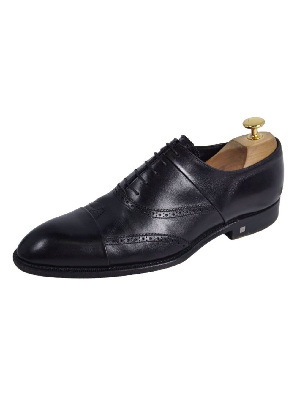 Louis Vuitton Leather Shoes Business Oxfords Black 6.5